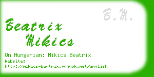 beatrix mikics business card